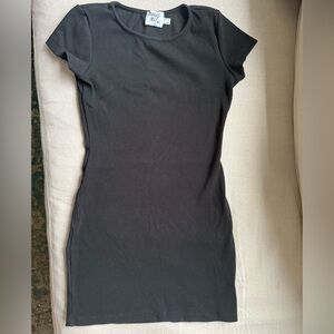 Princess Polly Black Ribbed Dress